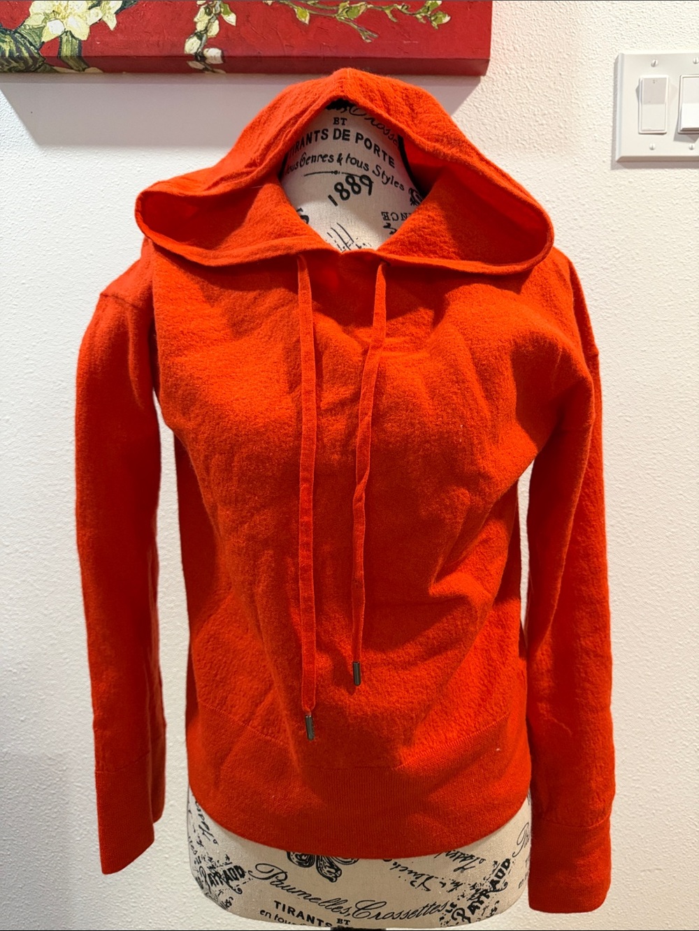 COS Bright Orange Hooded Cowl Sweater